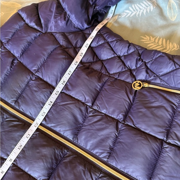 Michael Kors Plum Puffer Jacket with Gold Details - Picture 9 of 13